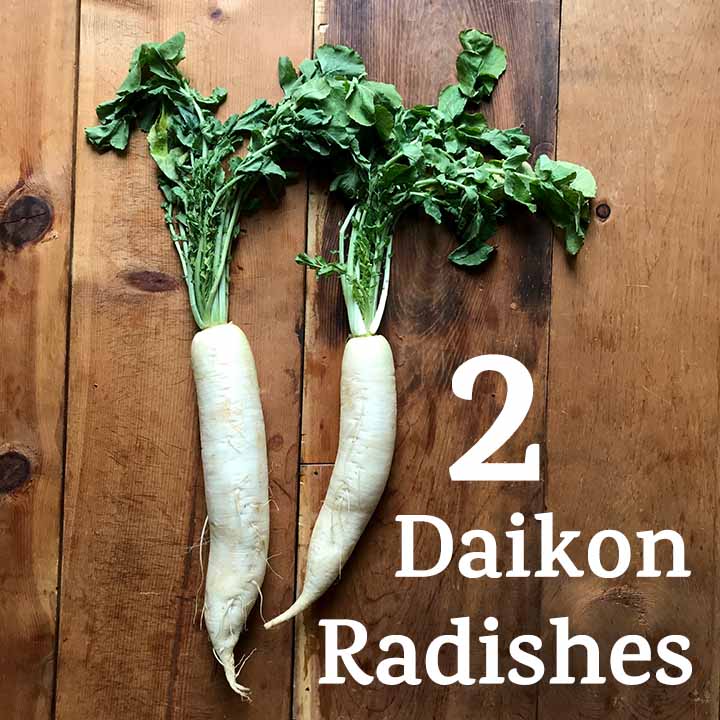 2 daikon radishes