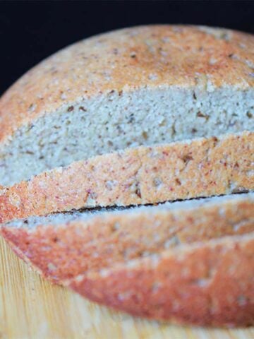 a loaf of Keto Rye Yeast Bread