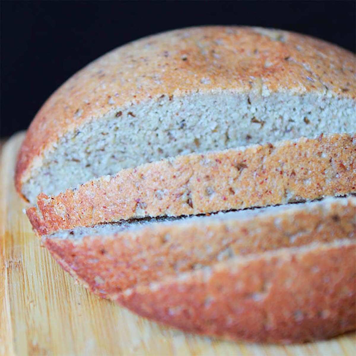 a loaf of Keto Rye Yeast Bread