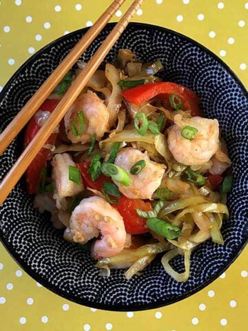 a bowl of Keto Shrimp Stir Fry