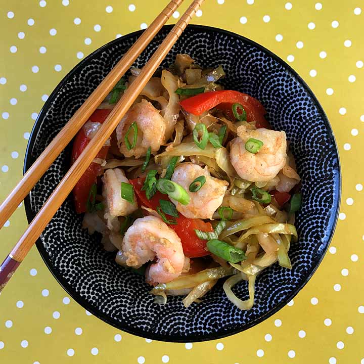 Asian Shrimp and Cabbage Stir Fry