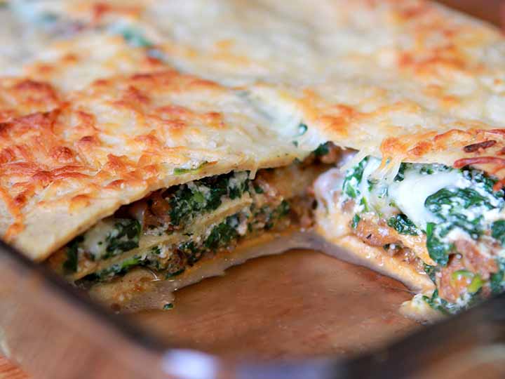 Paleo Spinach and Beef Lasagna