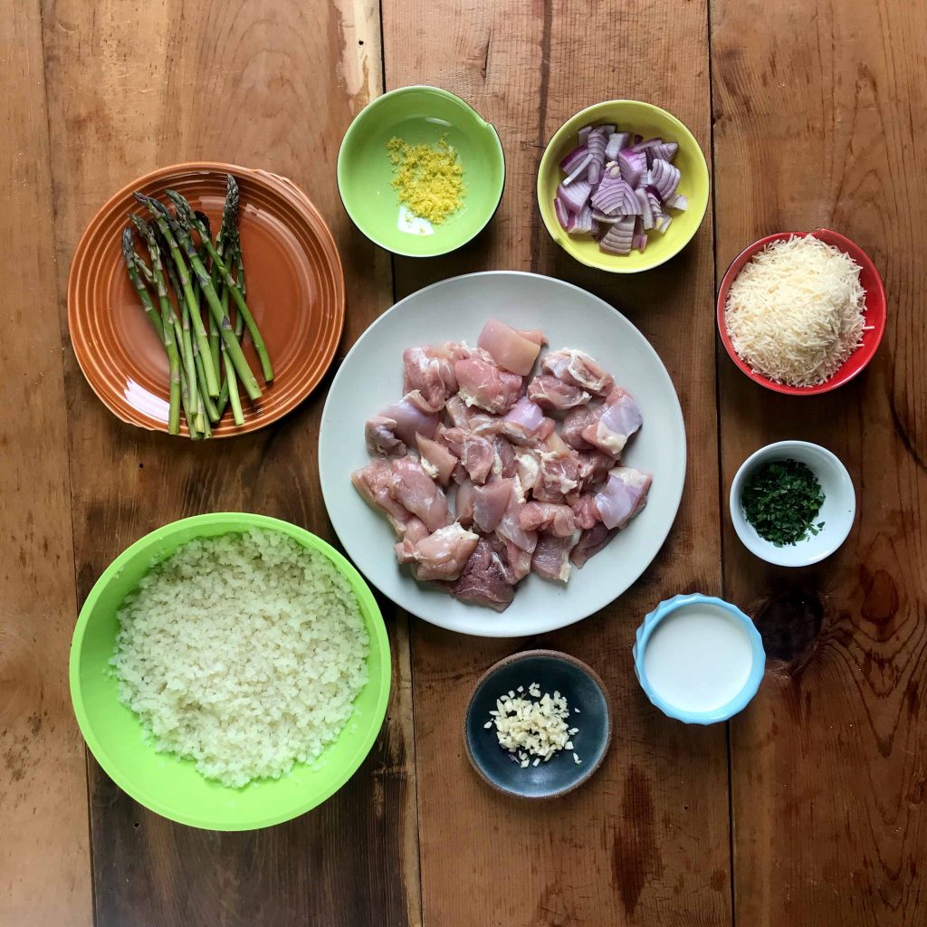 Low Carb Keto Chicken Asparagus Risotto Ingredients