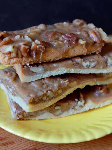 a pile of Keto Pecan Pie Bars