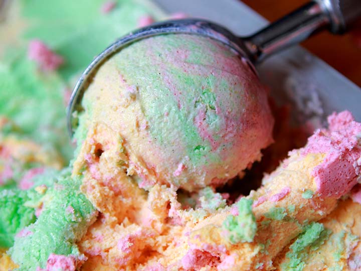 Homemade Rainbow Sherbet