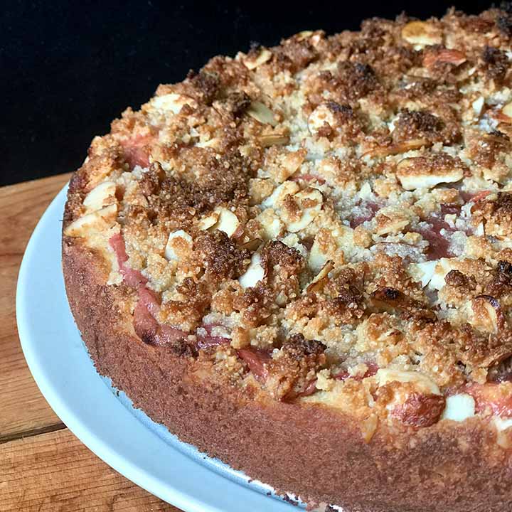 Best Gluten Free Rhubarb Crumb Cake with Streusel Topping