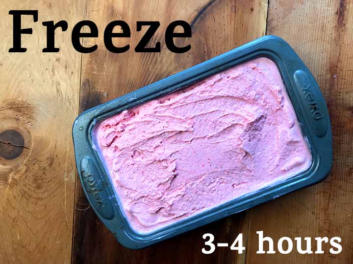 Step 5 Freeze Keto Strawberry Frozen Yogurt for 3-4 hours