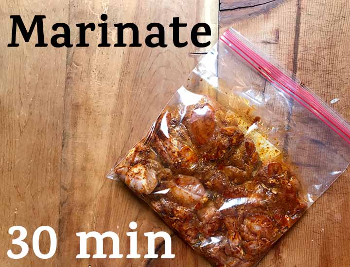 Step 5 Marinade chili lime chicken thighs for 30 minutess