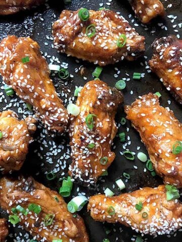 a pan of Keto Korean Chicken Wings