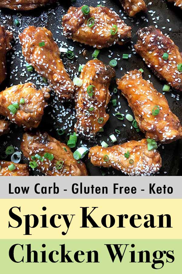 Pinterest Pin forKeto Gonchujang BBQ Hot Chicken WIngs