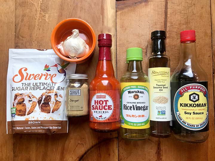 Ingredients for the Low Carb Korean Bubble Chicken Wing Sauce