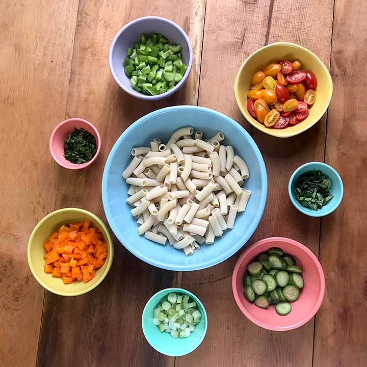 Ingredients for Real Low Carb Macaroni Salad