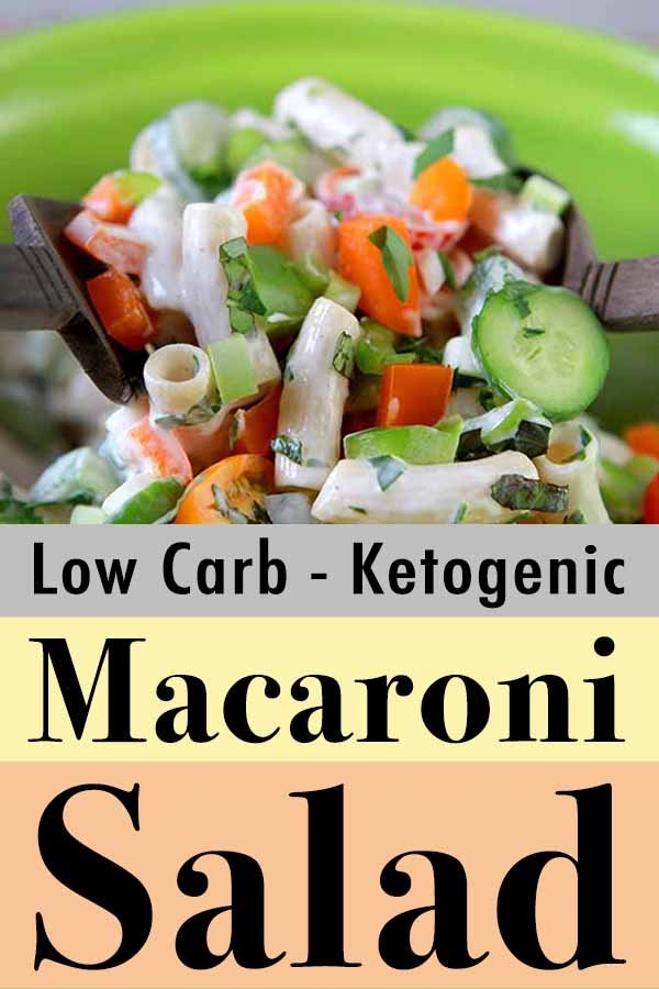 Pinterest pin for real healthy keto macaroni salad