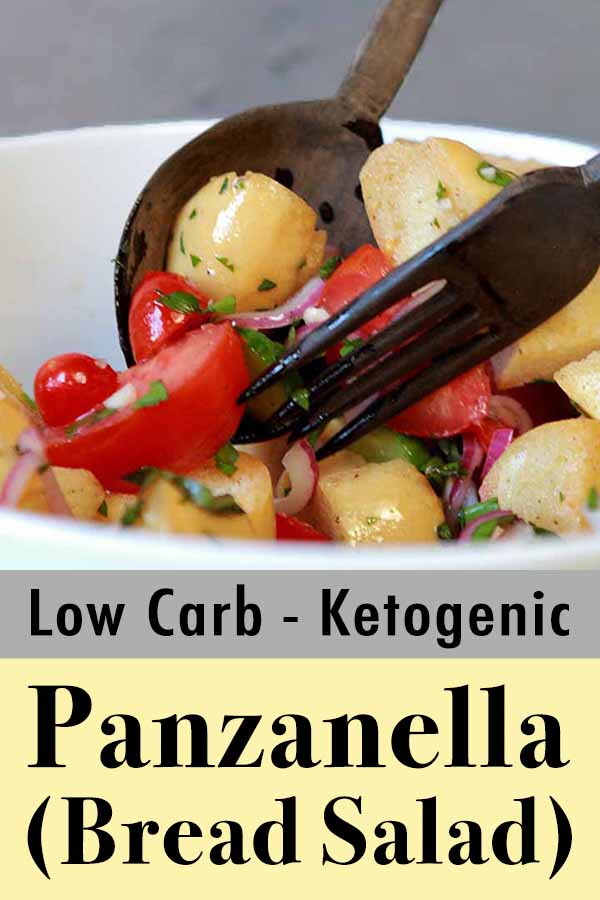 Pinterest pin for keto bread salad