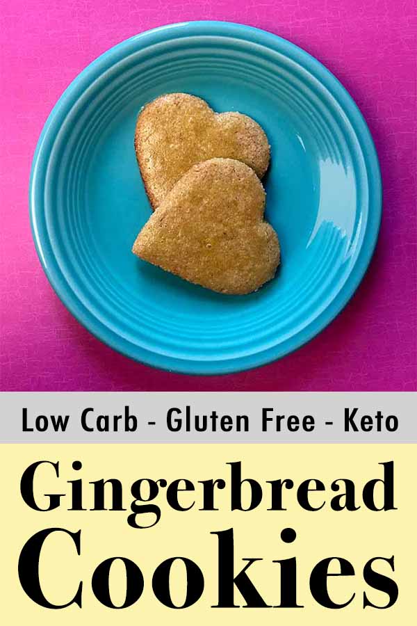 This recipe for low carb and Keto gingerbread cookies is gluten-free, sugar-free and grain-free. (All the free’s.) And each cookies has just 2g net carbs.
