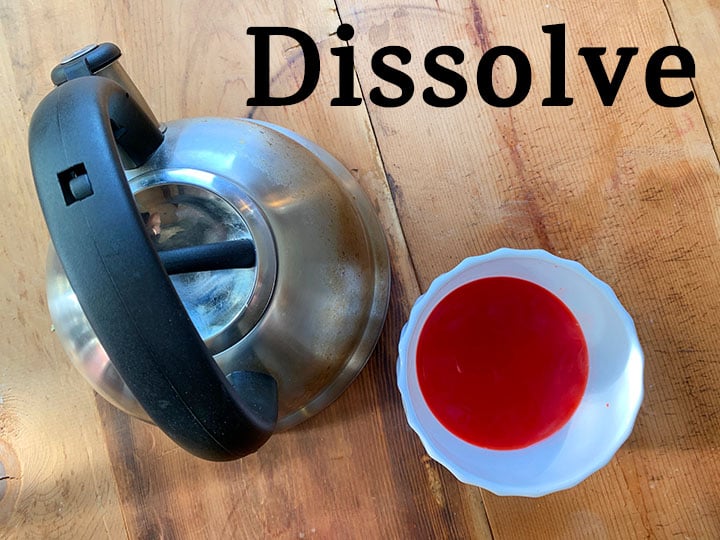 step 1 dissolve Jello in boiling water