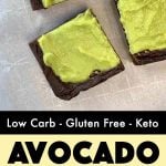 Pinterest Pin for Low Card Avocado Brownie