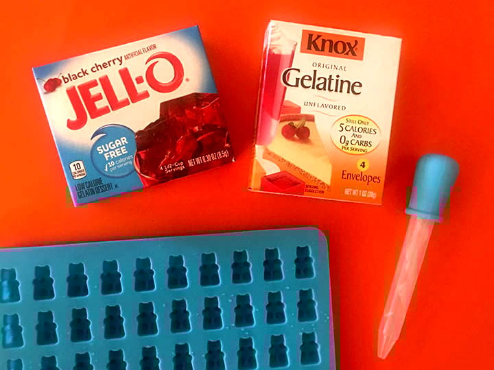 the ingredients for this sugar free gummy bear recipe