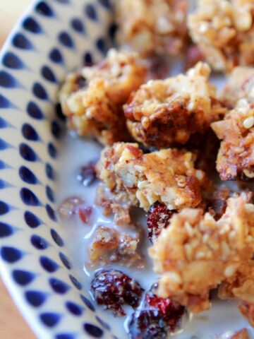 a bowl of Keto granola