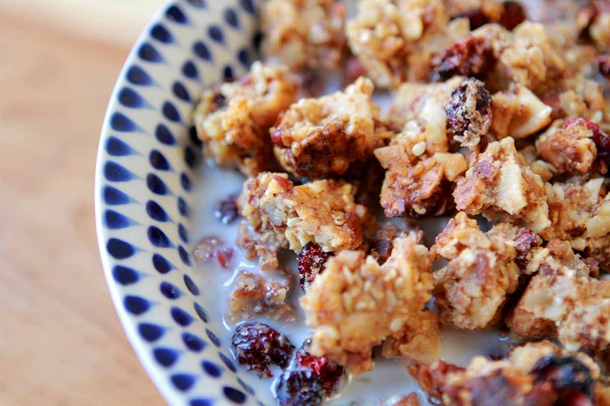 a bowl of Keto granola