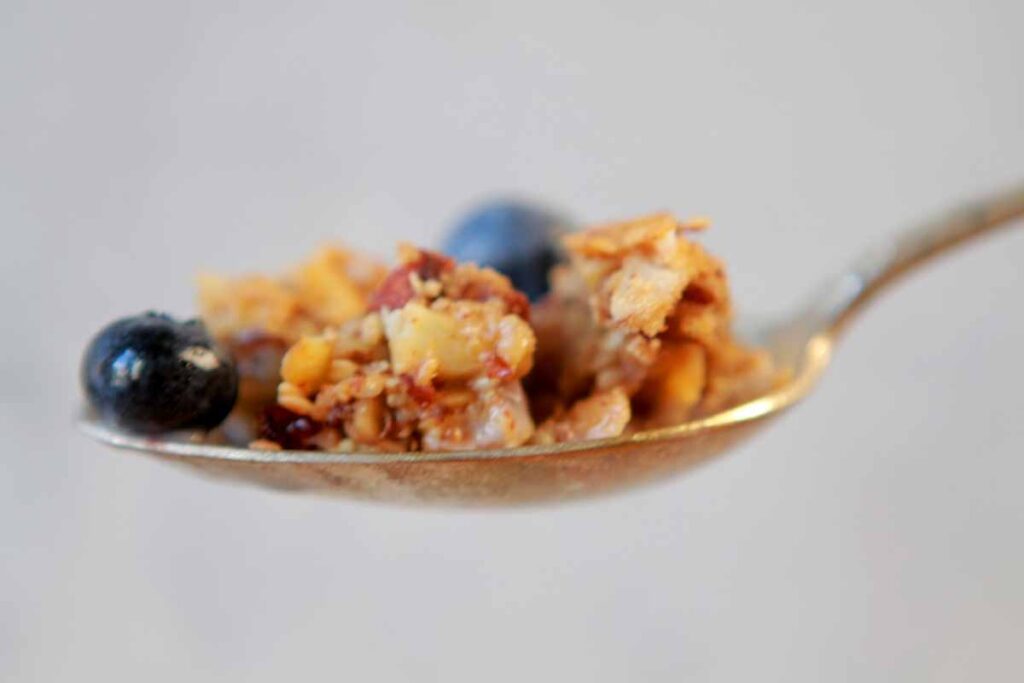 a spoonful of low carb granola
