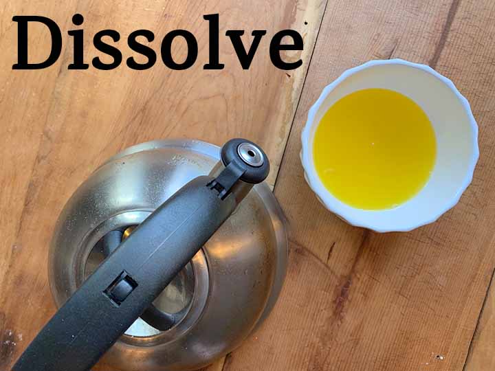 step 1 dissolve Jello in hot water