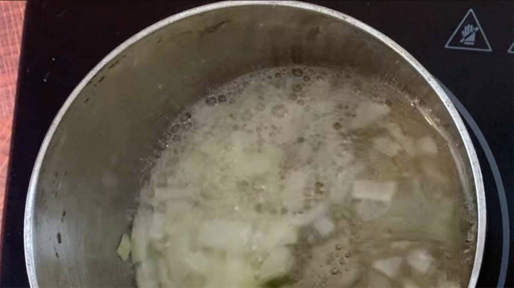 step 2 saute garlic and onions