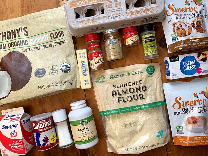 Ingredients for the Keto spice cake recipe