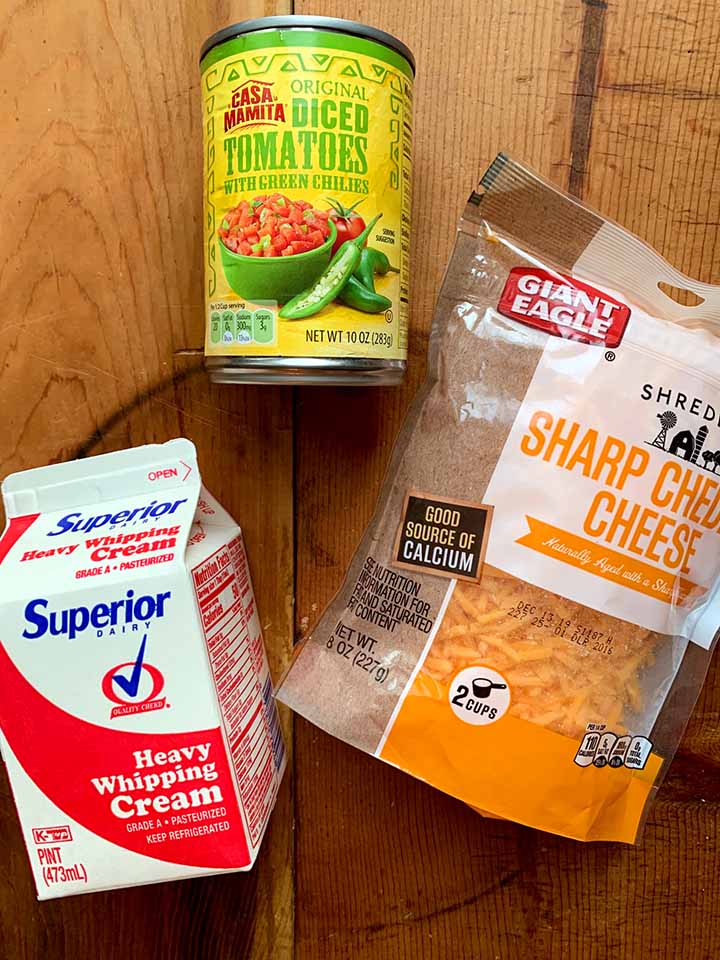 Ingredients for Quick Keto Queso