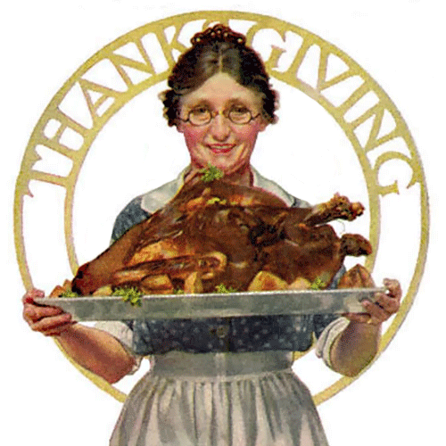 a gif of a Norman Rockwell Thanksgiving painting