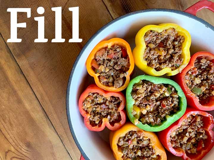 step 6 fill bell peppers with filling