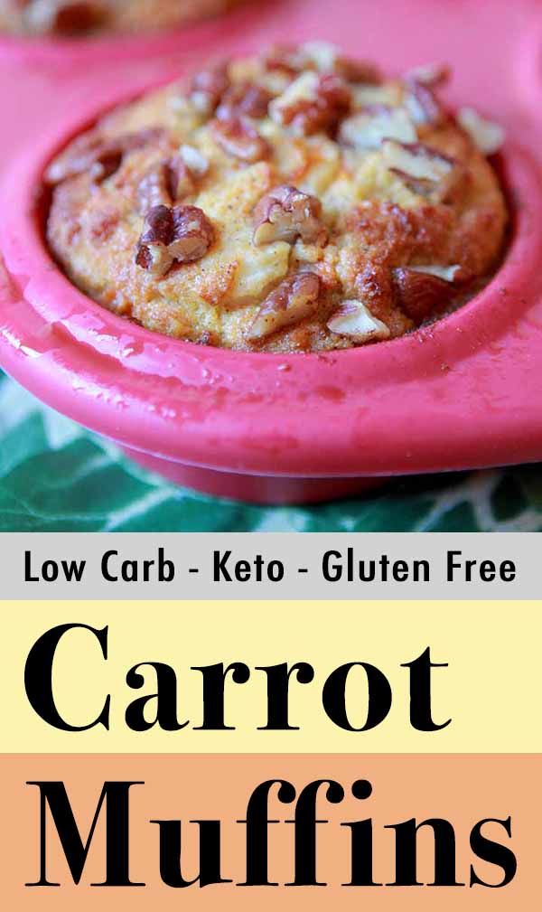 Pinterest Pin for Keto Carrot Muffins