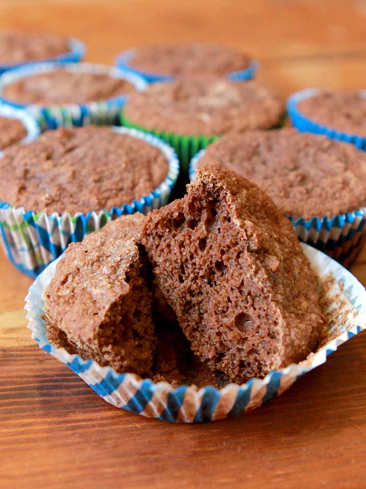 a group of chocolate protein muffins