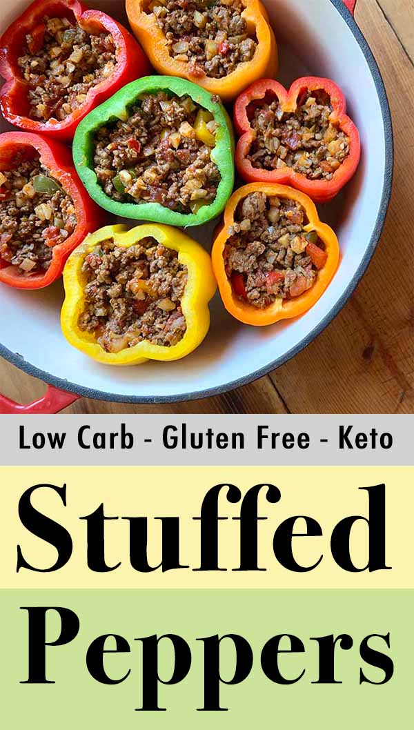 Pinterest Pin for Keto Stuffed Peppers