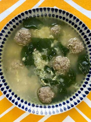 a bowl full of Keto Wedding Soup