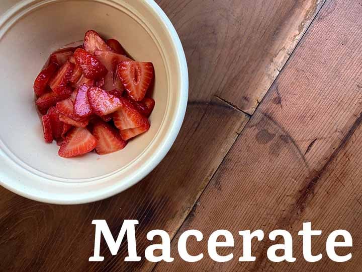 step 1 macerate strawberries