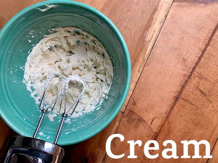 step 2 cream butter for Snowball Cookies