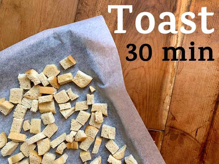 step 3 toast bread cubes