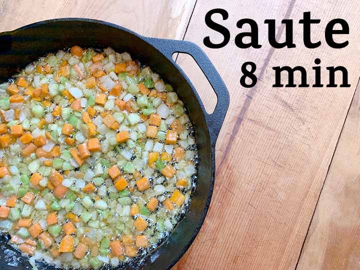 step 5 saute carrots, onions and celery in butter