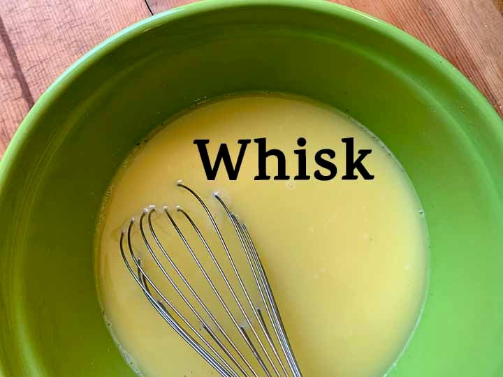 step 7 whisk together eggs and chicken broth