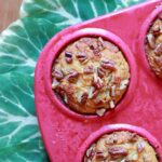 a pan of Keto Cream Cheese Filled Carrot Muffins