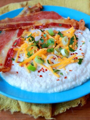 a bowl of Keto almond flour cheese girts