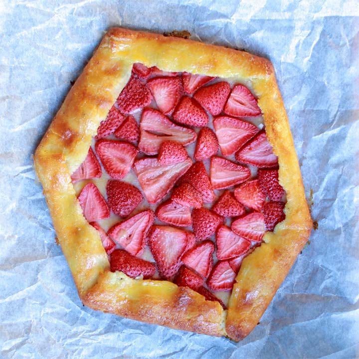 a top down view of a sugar free strawberry pastry