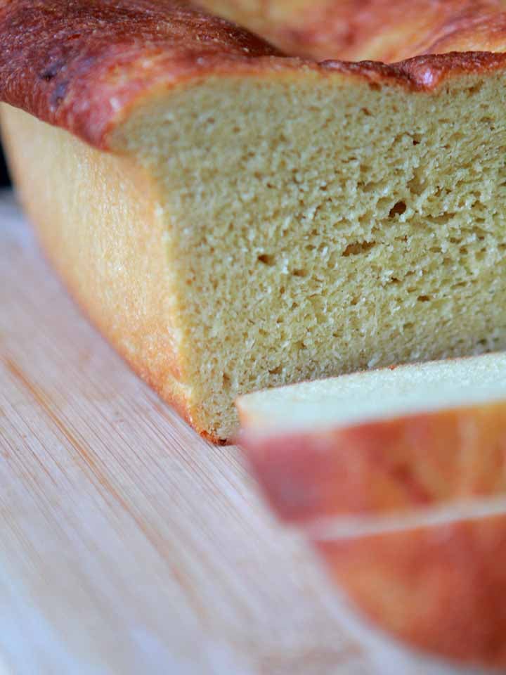 close up of Lupin Flour sandwich bread.