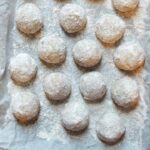 a top down view of 20 low carb Mexican Wedding Cookies