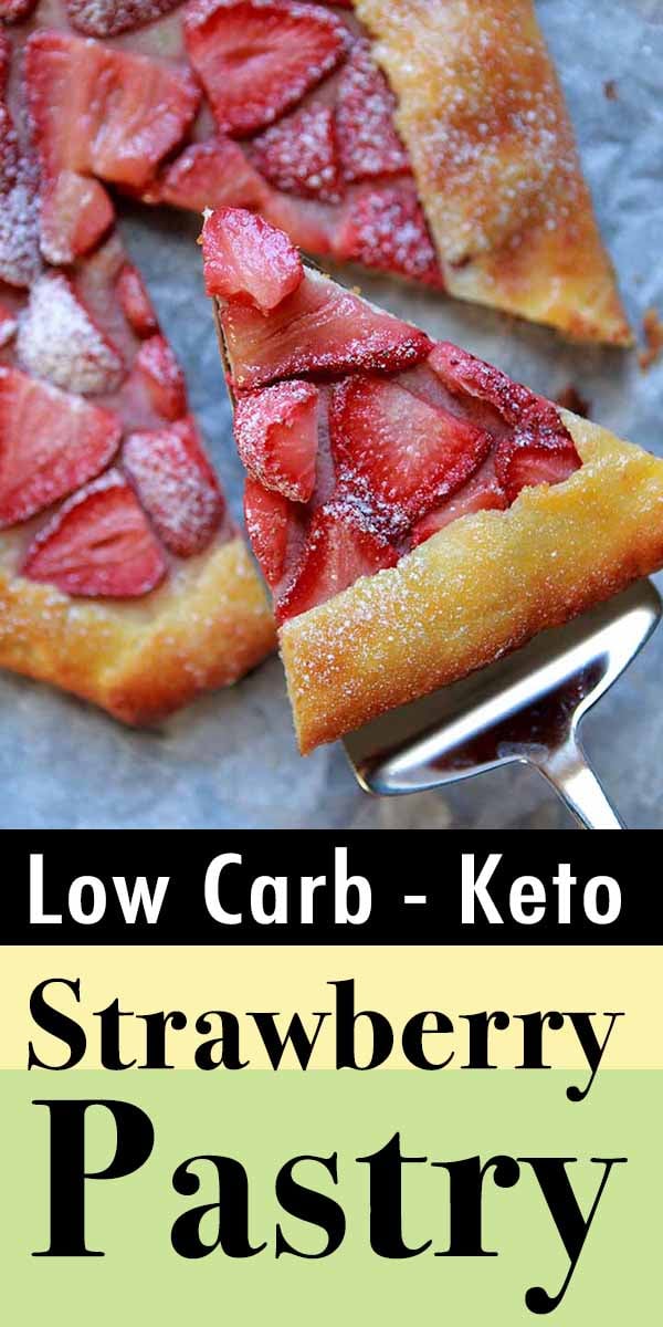 Pinterest Pin for Keto Pastry with Strawberry Filling