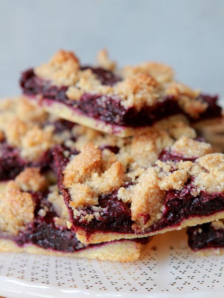 a pile of low carb blueberry breakfast bars