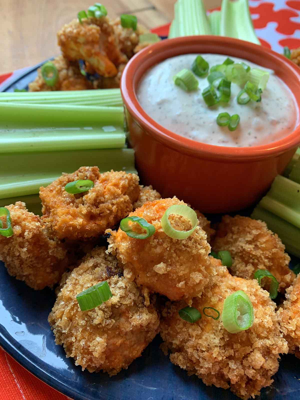 an array of Air Fryer Buffalo Cauliflower Wings