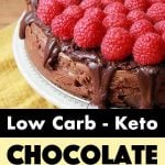 Pinterest Pin for Keto Chocolate Cheesecake