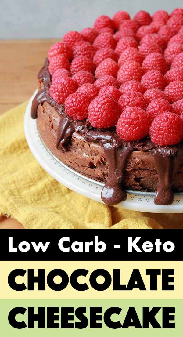 Pinterest Pin for Keto Chocolate Cheesecake